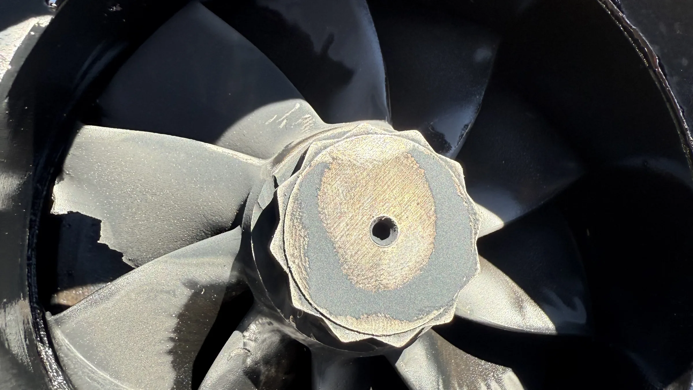 Turbocharger compressor wheel close-up