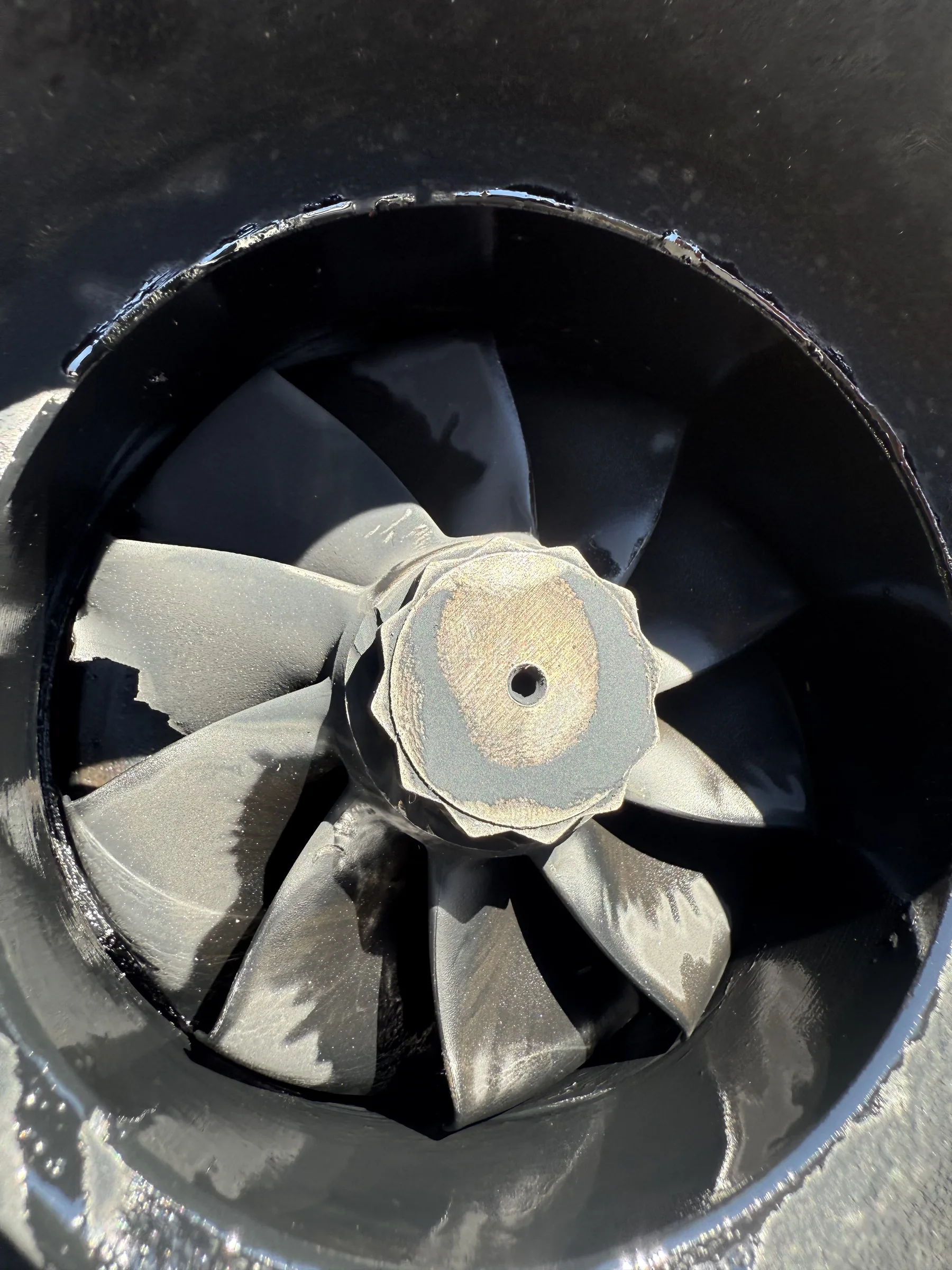 Turbocharger compressor wheel close-up