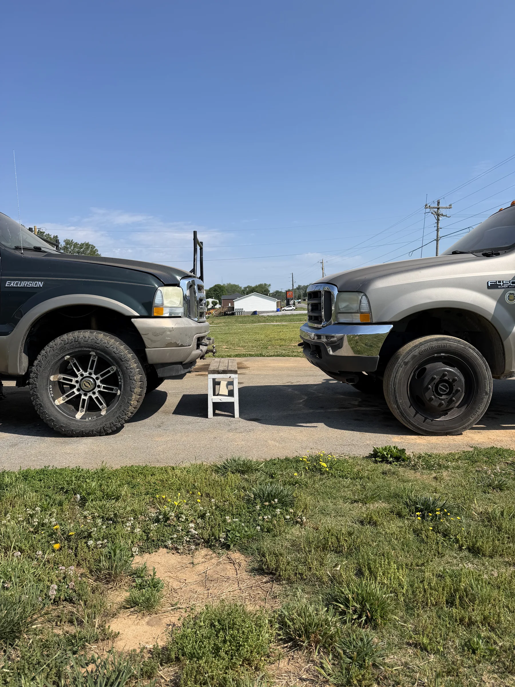 Pickup truck parked off the road