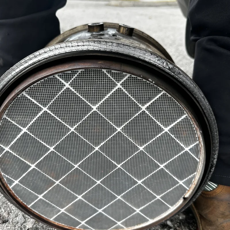 Face-on view of a diesel particulate filter substrate