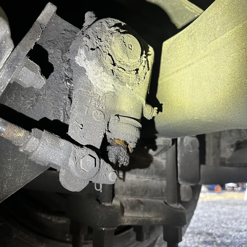 Heavy-duty truck undercarriage during service