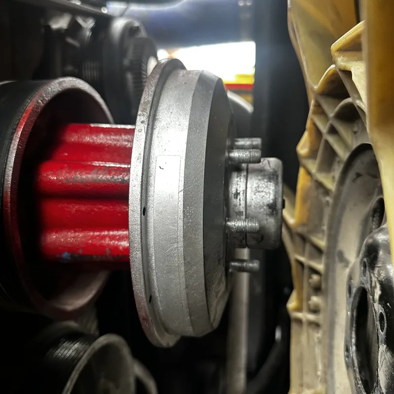 Underside of a brake and suspension assembly