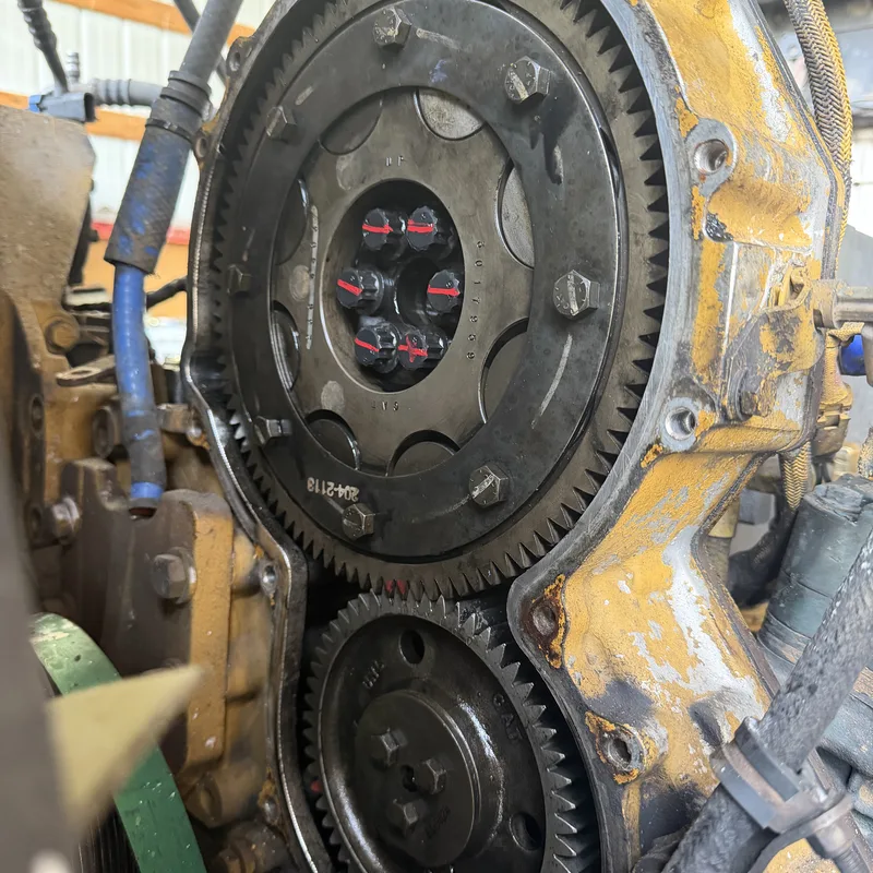 Engine timing gears inside the front cover