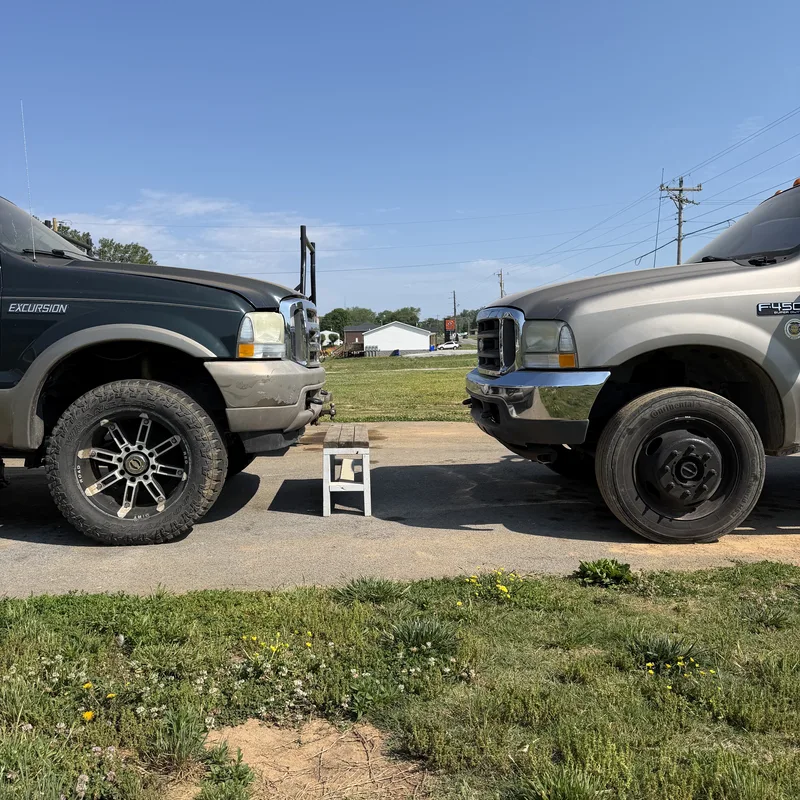 Pickup truck parked off the road